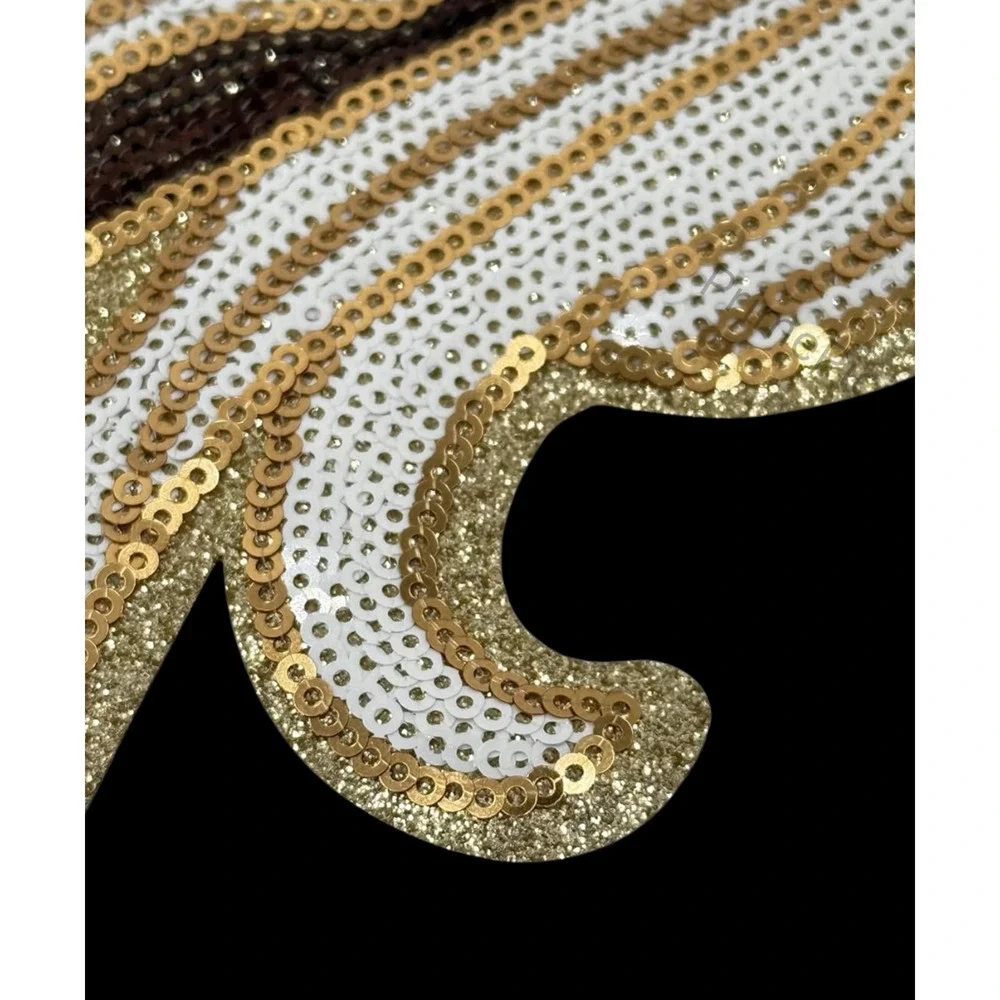 Sequin Horse Head Iron-On Patch 10x8.5 Large Equestrian Applique DIY Craft